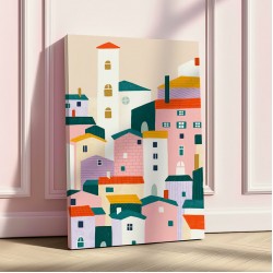 Colorful Village Scene