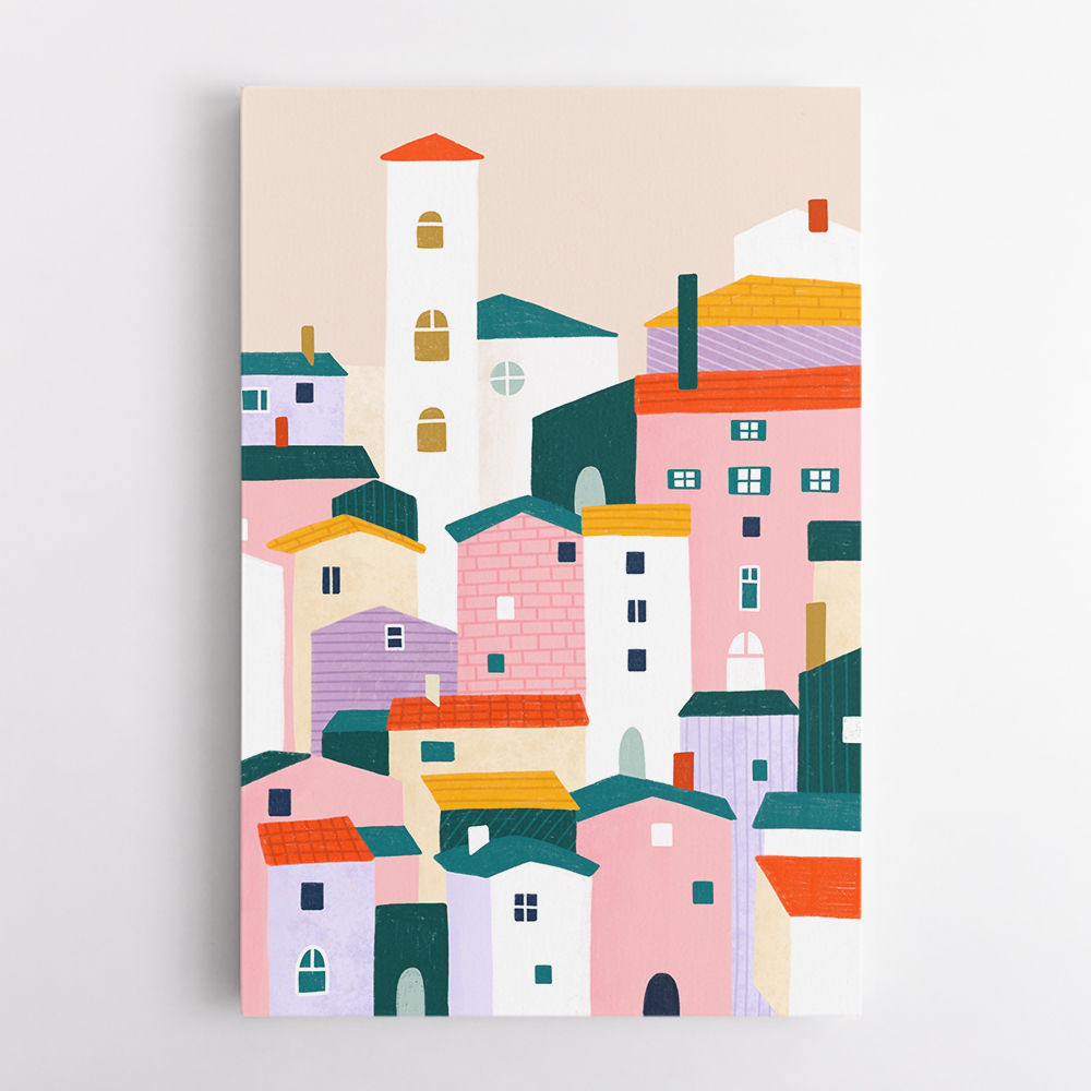 Colorful Village Scene