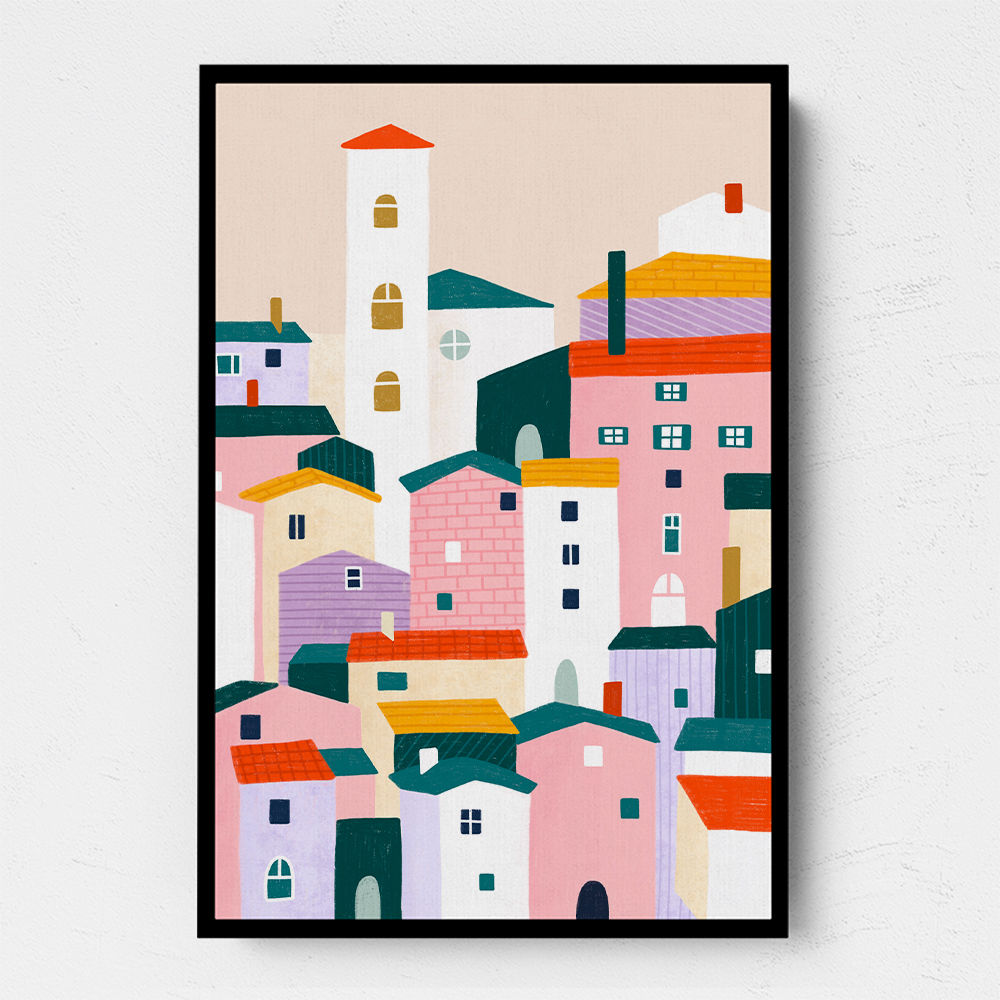 Colorful Village Scene