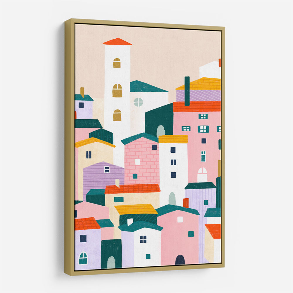 Colorful Village Scene