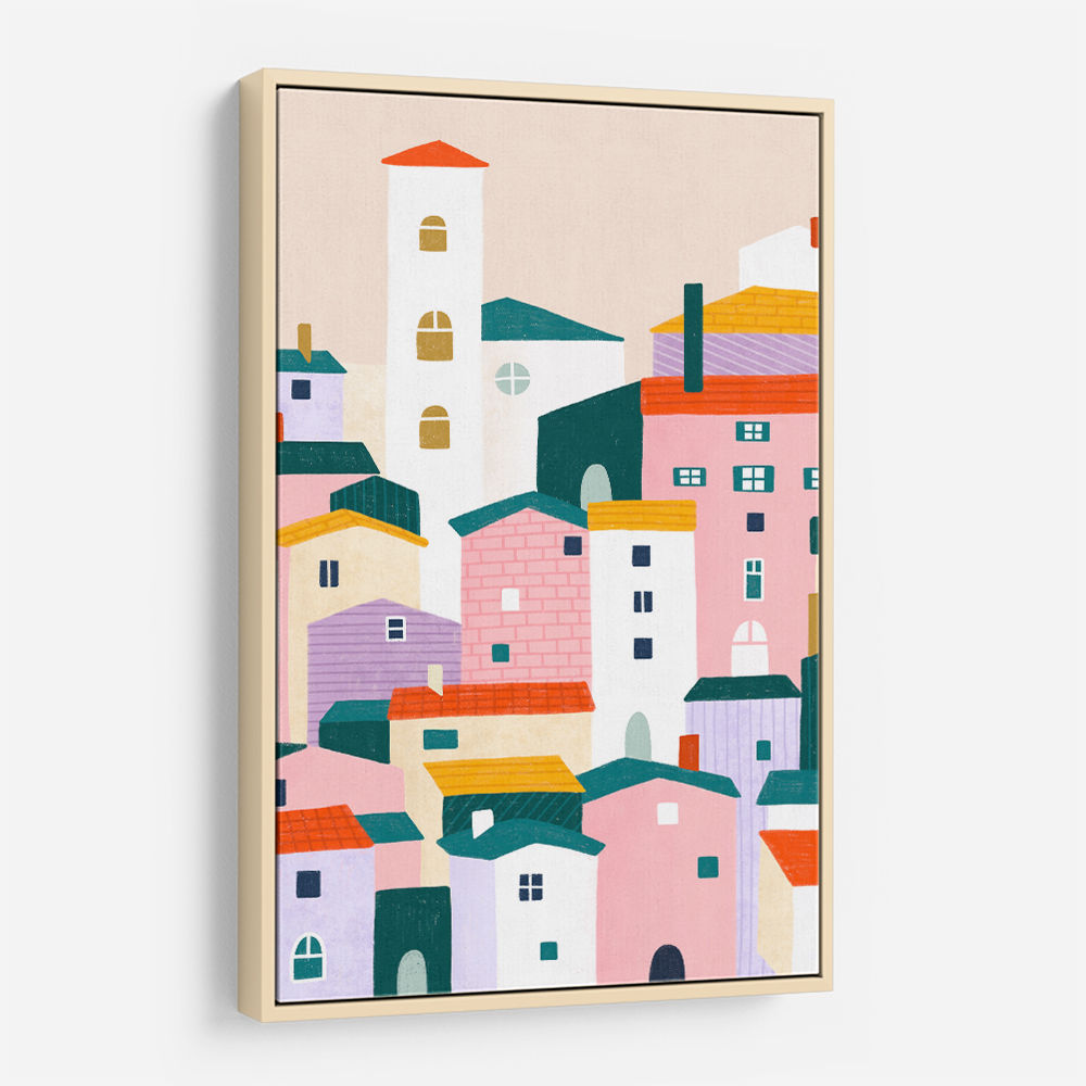 Colorful Village Scene