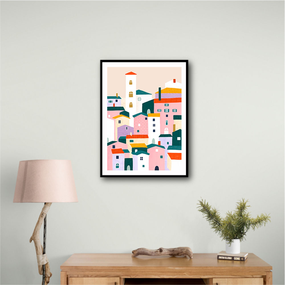 Colorful Village Scene