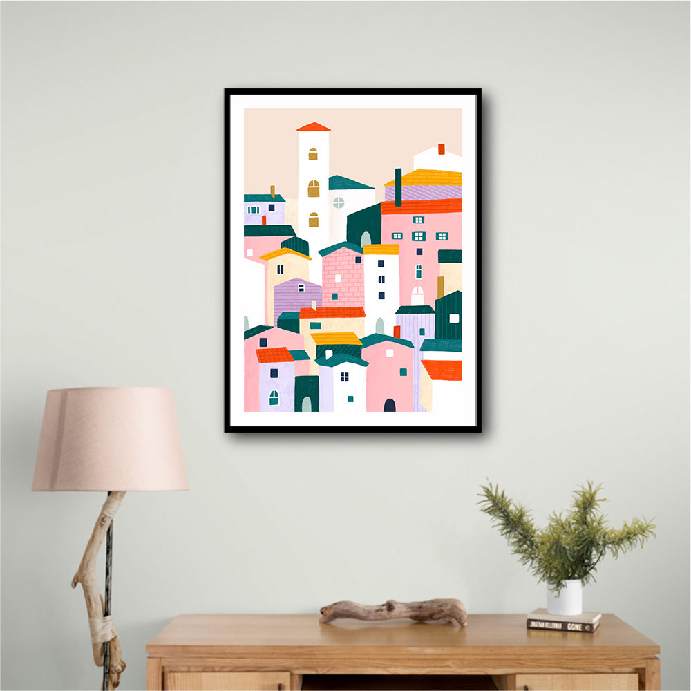 Colorful Village Scene