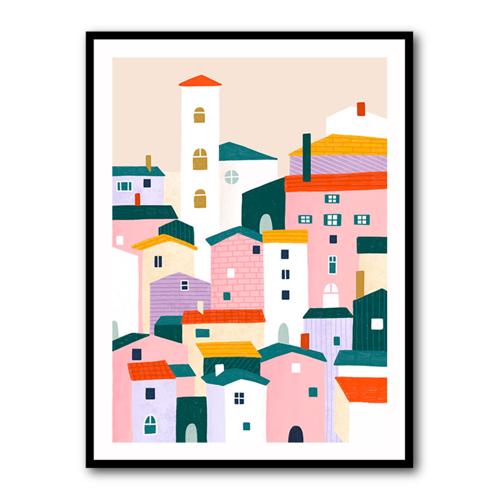 Colorful Village Scene