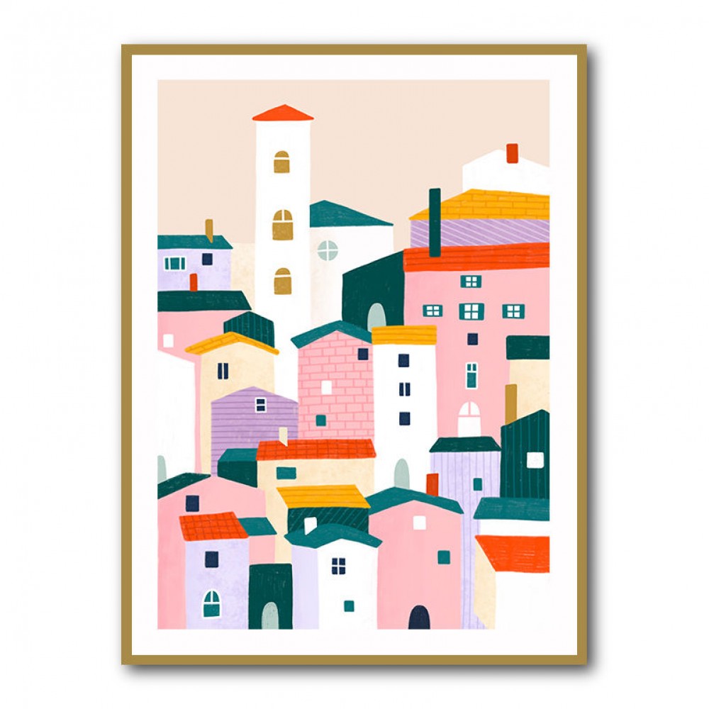 Colorful Village Scene