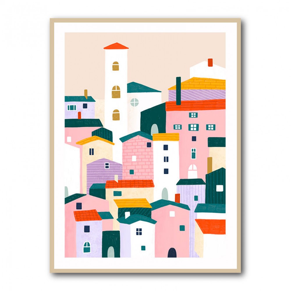 Colorful Village Scene