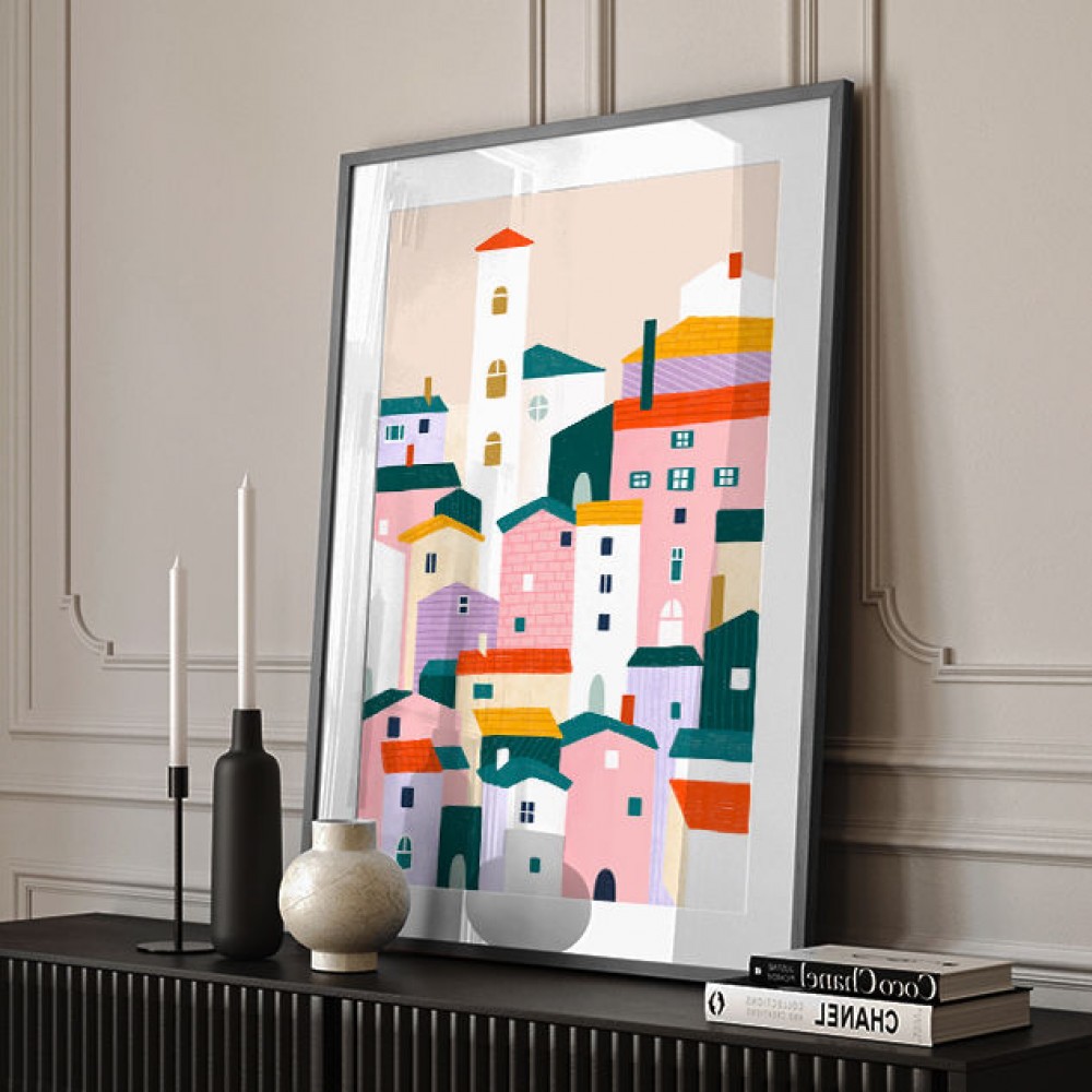 Colorful Village Scene