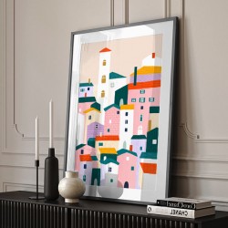 Colorful Village Scene