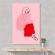 Pink and Red Line Lady