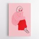 Pink and Red Line Lady