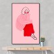 Pink and Red Line Lady