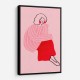 Pink and Red Line Lady