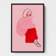 Pink and Red Line Lady