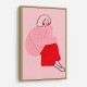 Pink and Red Line Lady