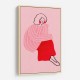 Pink and Red Line Lady