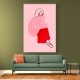 Pink and Red Line Lady