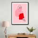 Pink and Red Line Lady