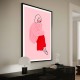 Pink and Red Line Lady