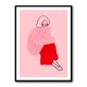 Pink and Red Line Lady
