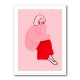 Pink and Red Line Lady