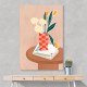 Flower With a Checkered Red Vase