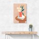 Flower With a Checkered Red Vase