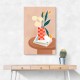 Flower With a Checkered Red Vase