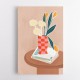 Flower With a Checkered Red Vase