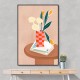 Flower With a Checkered Red Vase