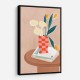 Flower With a Checkered Red Vase