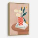 Flower With a Checkered Red Vase
