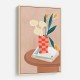Flower With a Checkered Red Vase