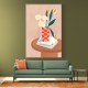 Flower With a Checkered Red Vase