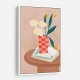 Flower With a Checkered Red Vase