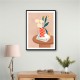 Flower With a Checkered Red Vase
