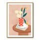 Flower With a Checkered Red Vase