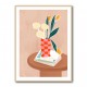 Flower With a Checkered Red Vase
