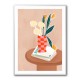 Flower With a Checkered Red Vase