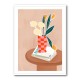 Flower With a Checkered Red Vase