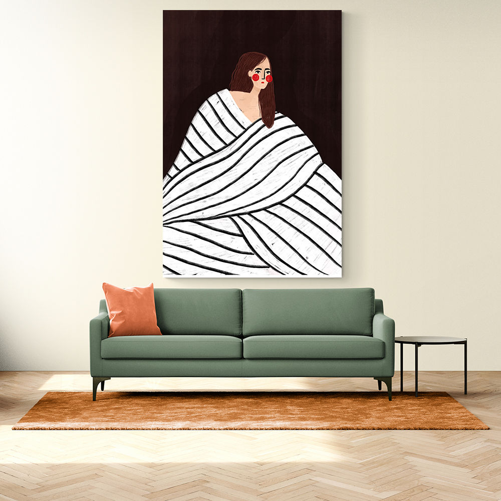 The Woman With Black and White Stripes