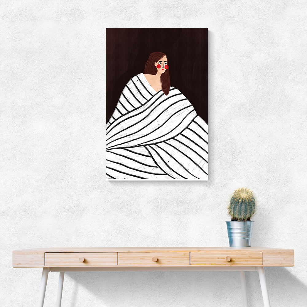 The Woman With Black and White Stripes
