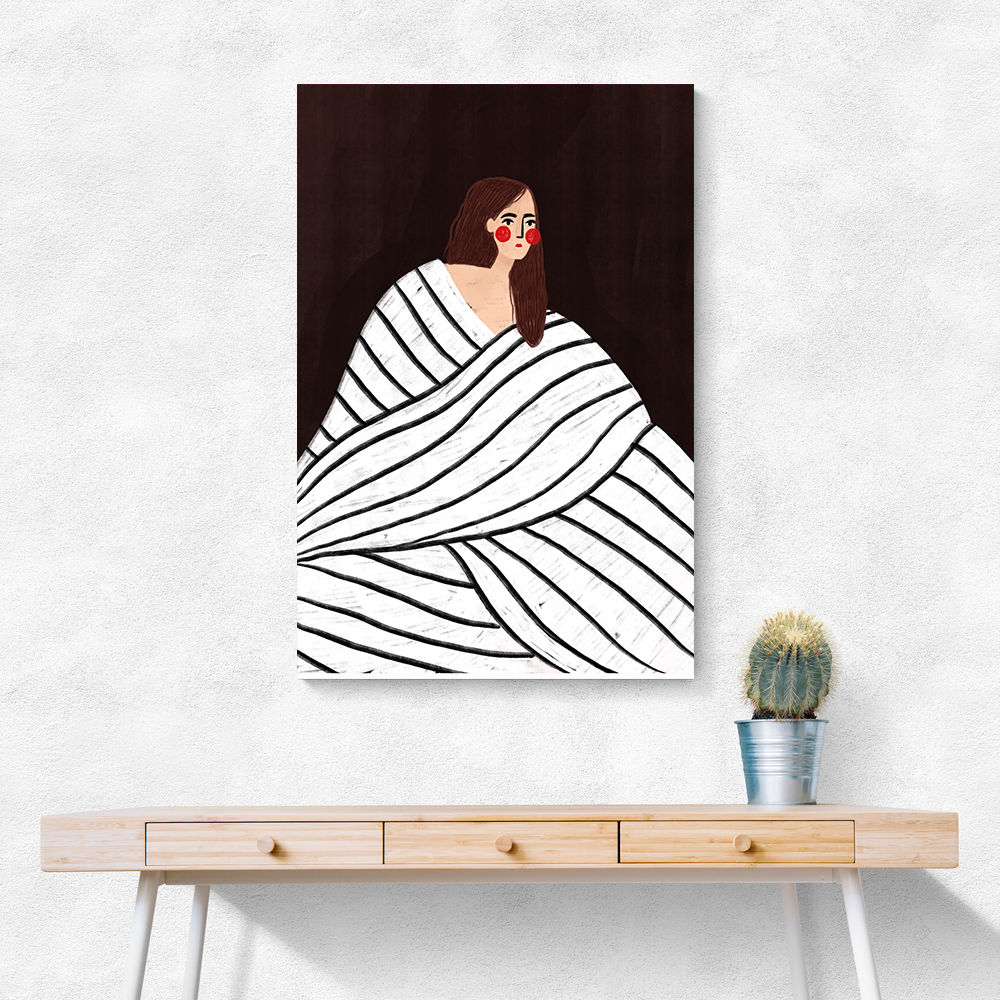 The Woman With Black and White Stripes
