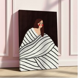 The Woman With Black and White Stripes