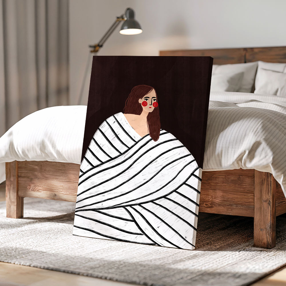 The Woman With Black and White Stripes