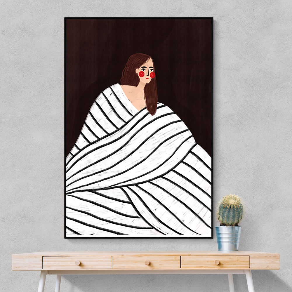 The Woman With Black and White Stripes