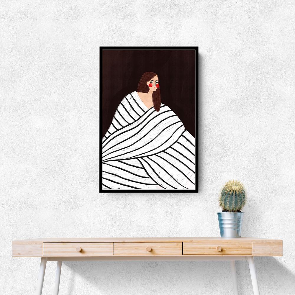 The Woman With Black and White Stripes