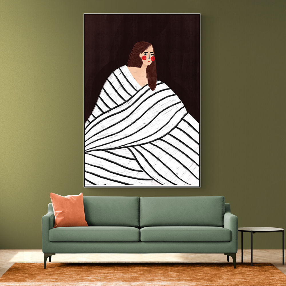 The Woman With Black and White Stripes