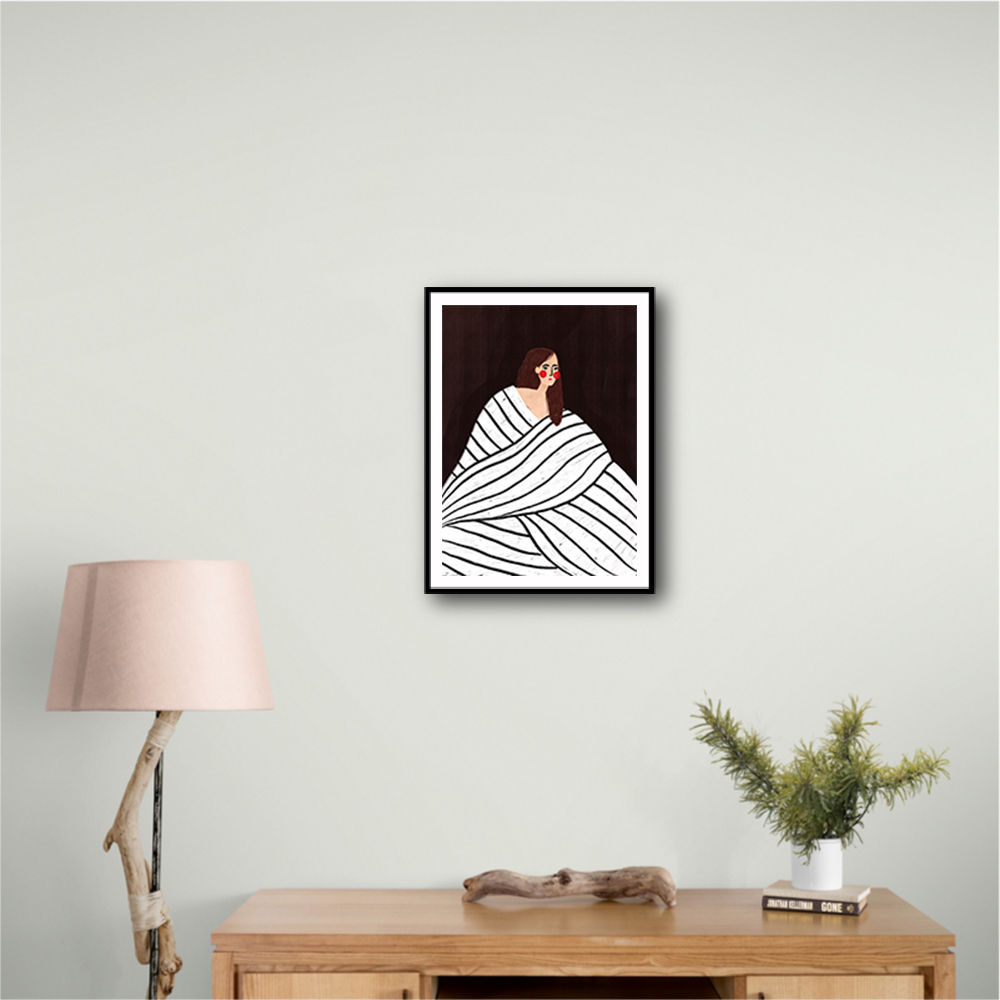 The Woman With Black and White Stripes