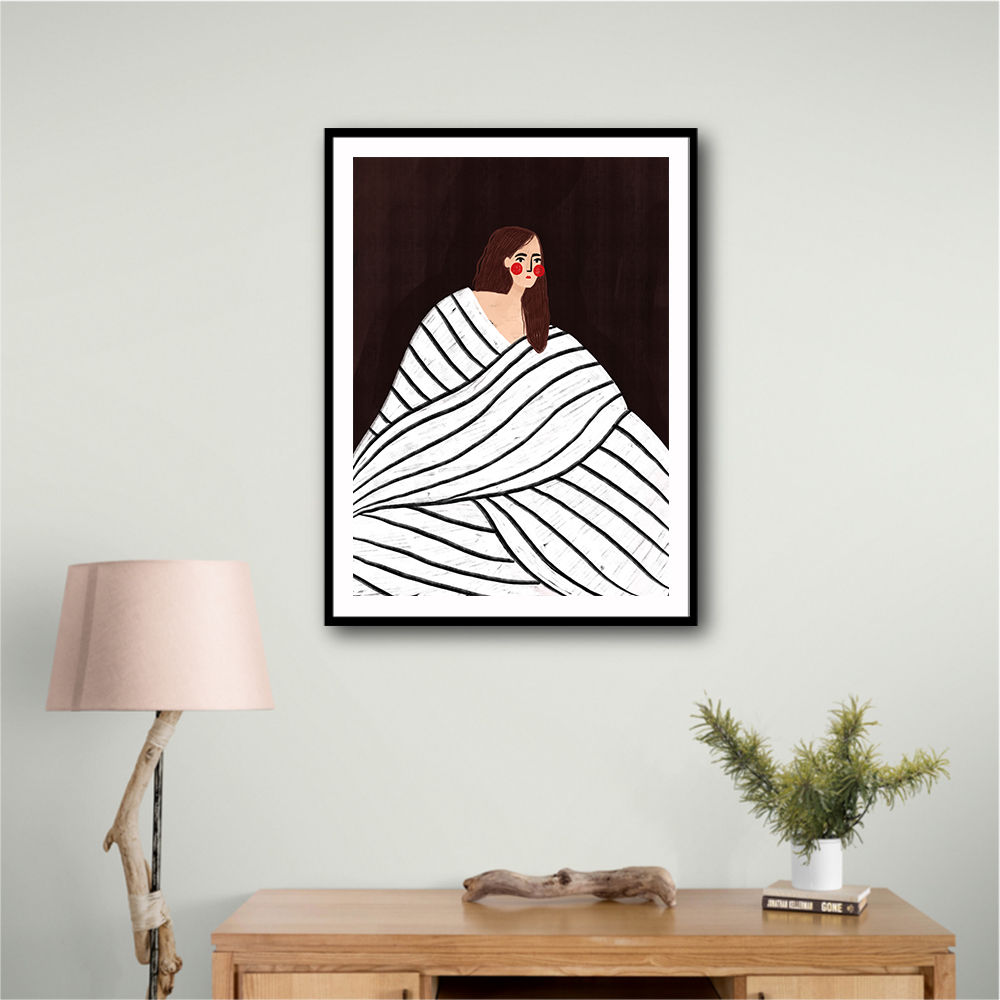 The Woman With Black and White Stripes