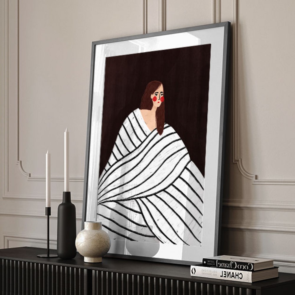 The Woman With Black and White Stripes